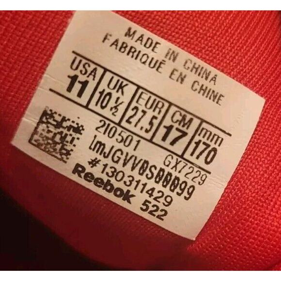 Reebok Freestyle High Top Vector Red Girls Sz. 11 Sneakers Tennis Shoes - Picture 6 of 10